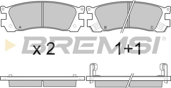 Bremsi BP3045 - Тормозные колодки, дисковые, комплект autosila-amz.com