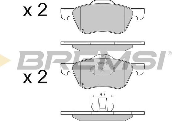 Bremsi BP3048 - Тормозные колодки, дисковые, комплект autosila-amz.com