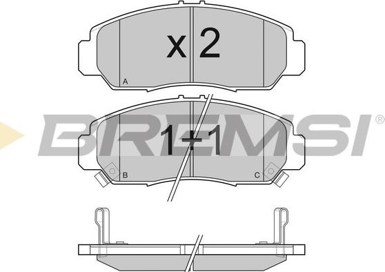 Bremsi BP3059 - Тормозные колодки, дисковые, комплект autosila-amz.com