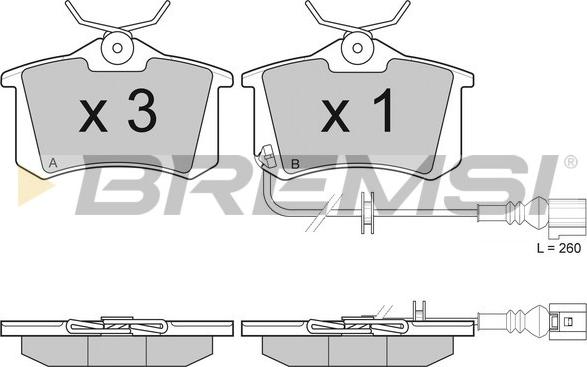 Bremsi BP3005 - Тормозные колодки, дисковые, комплект autosila-amz.com