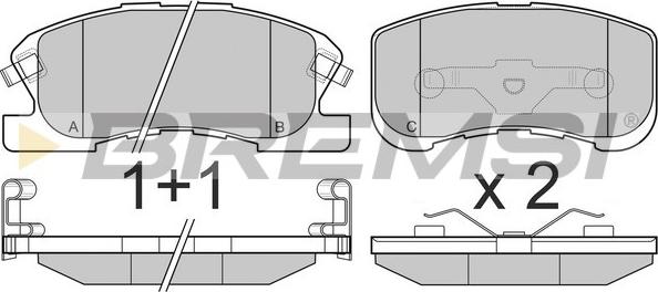 Bremsi BP3018 - Тормозные колодки, дисковые, комплект autosila-amz.com