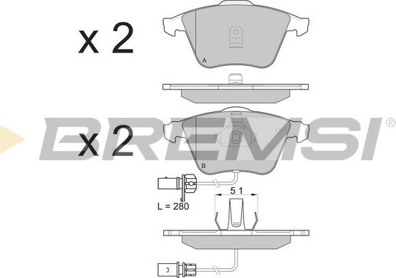 Bremsi BP3081 - Тормозные колодки, дисковые, комплект autosila-amz.com