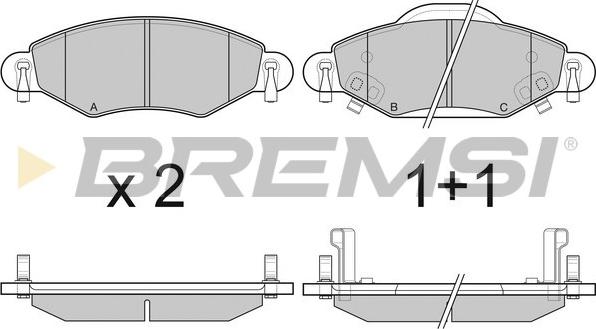 Bremsi BP3082 - Тормозные колодки, дисковые, комплект autosila-amz.com