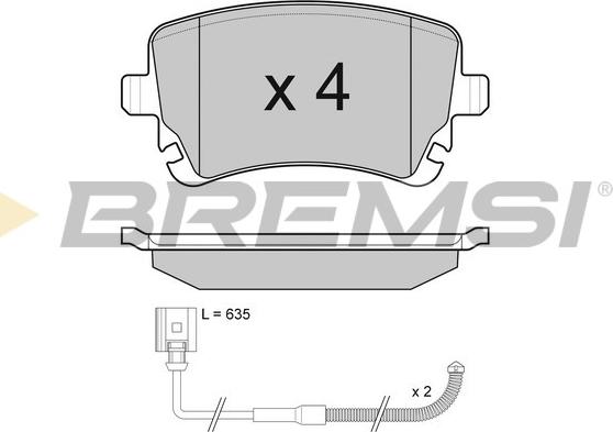 Bremsi BP3087 - Тормозные колодки, дисковые, комплект autosila-amz.com