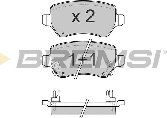 Bremsi BP3027 - Тормозные колодки, дисковые, комплект autosila-amz.com