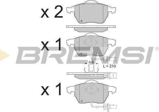 Bremsi BP3071 - Тормозные колодки, дисковые, комплект autosila-amz.com
