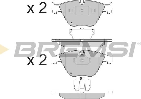 Bremsi BP3073 - Тормозные колодки, дисковые, комплект autosila-amz.com