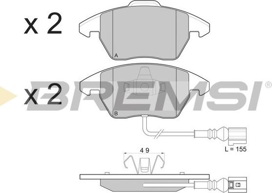 Bremsi BP3103 - Тормозные колодки, дисковые, комплект autosila-amz.com