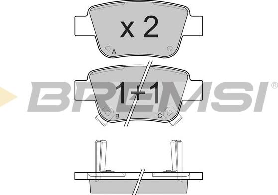 Bremsi BP3112 - Тормозные колодки, дисковые, комплект autosila-amz.com