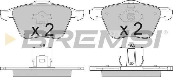 Bremsi BP3187 - Тормозные колодки, дисковые, комплект autosila-amz.com