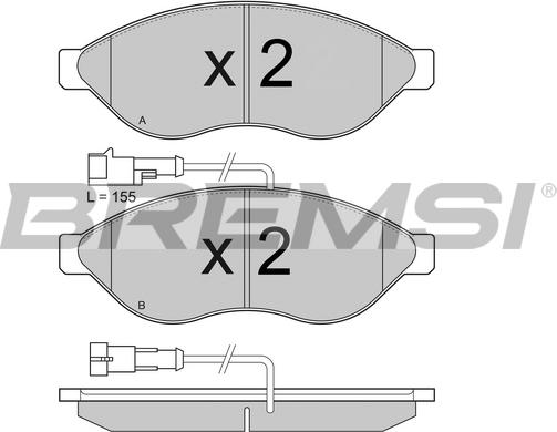 Bremsi BP3868 - Тормозные колодки, дисковые, комплект autosila-amz.com