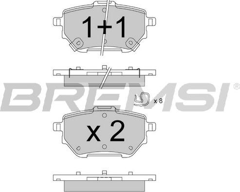 Bremsi BP3883 - Тормозные колодки, дисковые, комплект autosila-amz.com