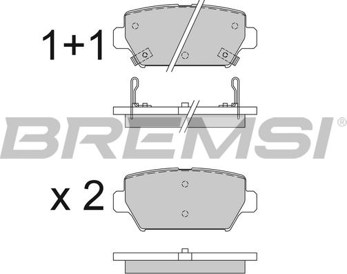 Bremsi BP3827 - Тормозные колодки, дисковые, комплект autosila-amz.com