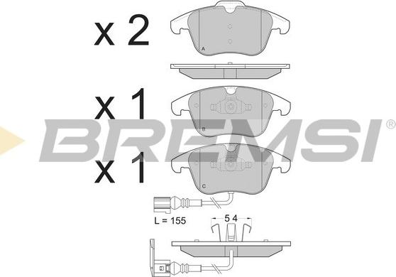 Bremsi BP3394 - Тормозные колодки, дисковые, комплект autosila-amz.com