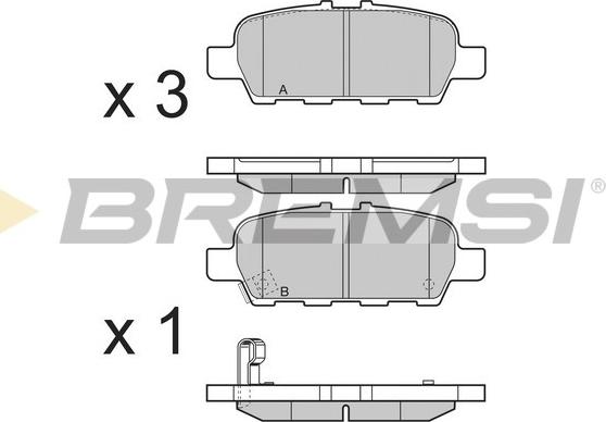 Bremsi BP3395 - Тормозные колодки, дисковые, комплект autosila-amz.com