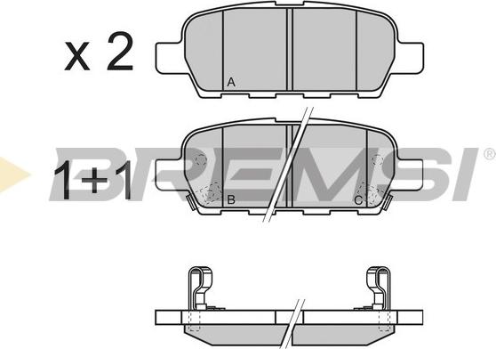 Bremsi BP3351 - Тормозные колодки, дисковые, комплект autosila-amz.com