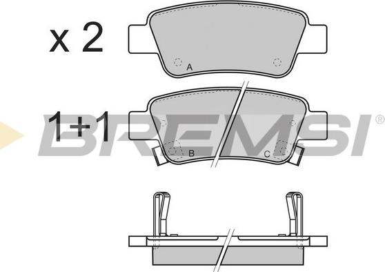 Bremsi BP3353 - Тормозные колодки, дисковые, комплект autosila-amz.com