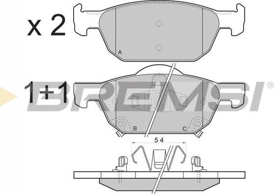 Bremsi BP3369 - Тормозные колодки, дисковые, комплект autosila-amz.com