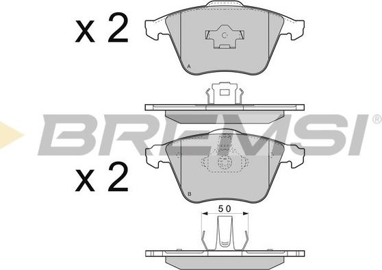 Bremsi BP3301 - Тормозные колодки, дисковые, комплект autosila-amz.com