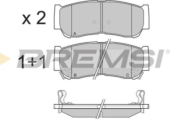 Bremsi BP3314 - Тормозные колодки, дисковые, комплект autosila-amz.com