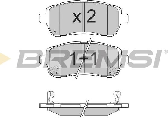 Bremsi BP3316 - Тормозные колодки, дисковые, комплект autosila-amz.com