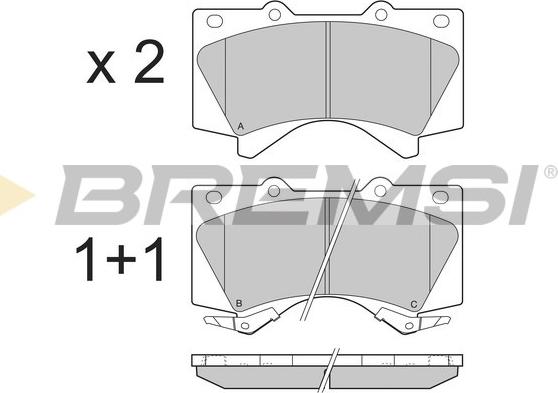 Bremsi BP3381 - Тормозные колодки, дисковые, комплект autosila-amz.com