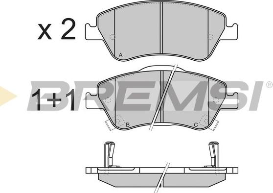 Bremsi BP3339 - Тормозные колодки, дисковые, комплект autosila-amz.com