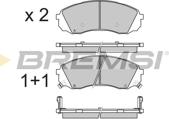 Bremsi BP3336 - Тормозные колодки, дисковые, комплект autosila-amz.com