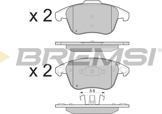 Bremsi BP3330 - Тормозные колодки, дисковые, комплект autosila-amz.com