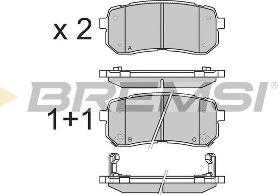 Bremsi BP3337 - Тормозные колодки, дисковые, комплект autosila-amz.com