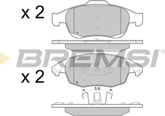 Bremsi BP3329 - Тормозные колодки, дисковые, комплект autosila-amz.com