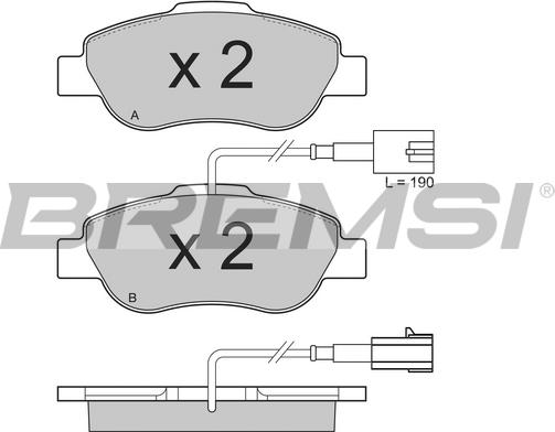 Bremsi BP3325 - Тормозные колодки, дисковые, комплект autosila-amz.com