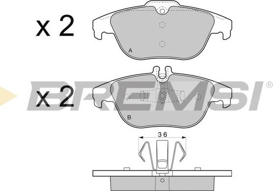 Bremsi BP3328 - Тормозные колодки, дисковые, комплект autosila-amz.com