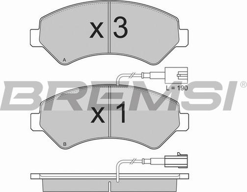 Bremsi BP3323TR - Тормозные колодки, дисковые, комплект autosila-amz.com