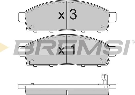 Bremsi BP3296 - Тормозные колодки, дисковые, комплект autosila-amz.com