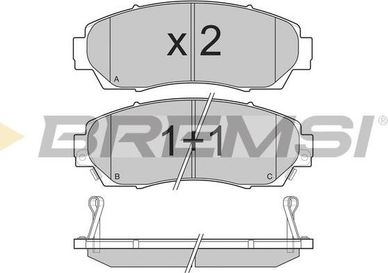 Bremsi BP3258 - Тормозные колодки, дисковые, комплект autosila-amz.com