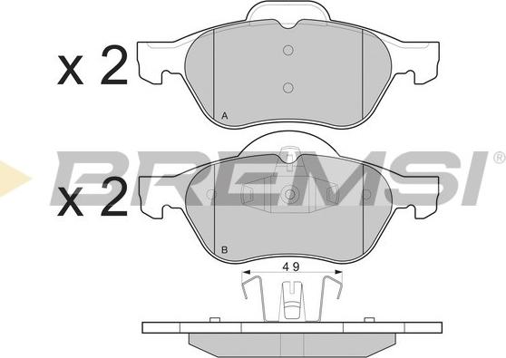 Bremsi BP3264 - Тормозные колодки, дисковые, комплект autosila-amz.com