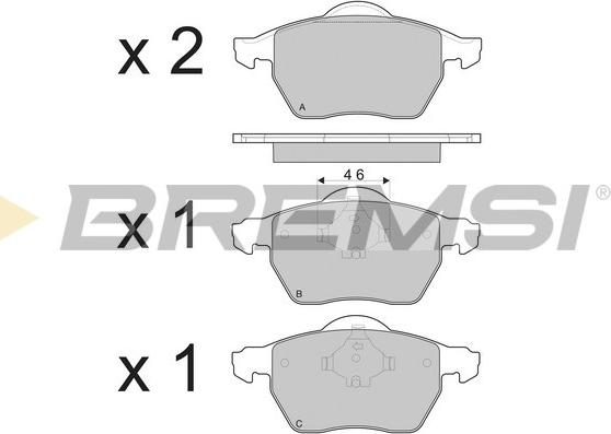 Bremsi BP3213 - Тормозные колодки, дисковые, комплект autosila-amz.com