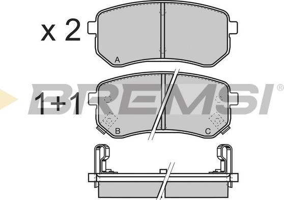 Bremsi BP3212 - Тормозные колодки, дисковые, комплект autosila-amz.com