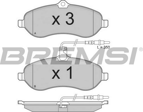 Bremsi BP3283TR - Тормозные колодки, дисковые, комплект autosila-amz.com
