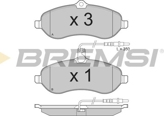 Bremsi BP3283 - Тормозные колодки, дисковые, комплект autosila-amz.com