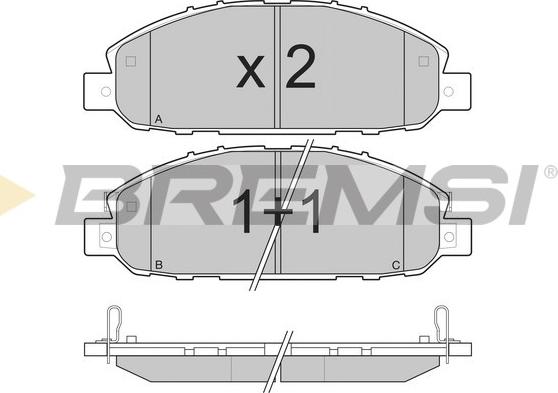 Bremsi BP3237 - Тормозные колодки, дисковые, комплект autosila-amz.com