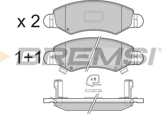 Bremsi BP3229 - Тормозные колодки, дисковые, комплект autosila-amz.com