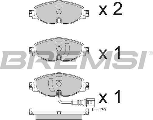 Bremsi BP3782 - Тормозные колодки, дисковые, комплект autosila-amz.com