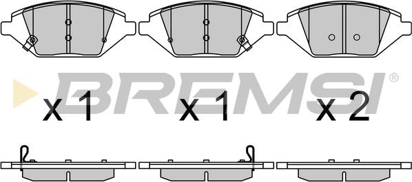 Bremsi BP3724 - Тормозные колодки, дисковые, комплект autosila-amz.com