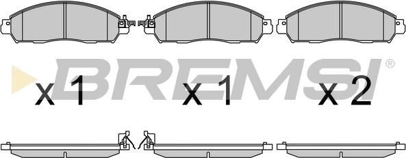 Bremsi BP3721 - Тормозные колодки, дисковые, комплект autosila-amz.com