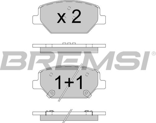 Bremsi BP3775 - Тормозные колодки, дисковые, комплект autosila-amz.com