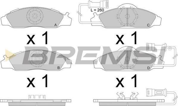 Bremsi BP2955 - Тормозные колодки, дисковые, комплект autosila-amz.com