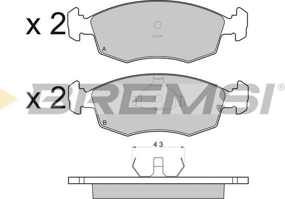 Bremsi BP2950 - Тормозные колодки, дисковые, комплект autosila-amz.com