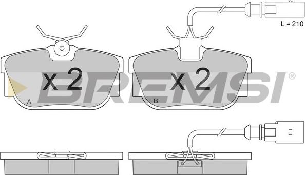 Bremsi BP2957 - Тормозные колодки, дисковые, комплект autosila-amz.com